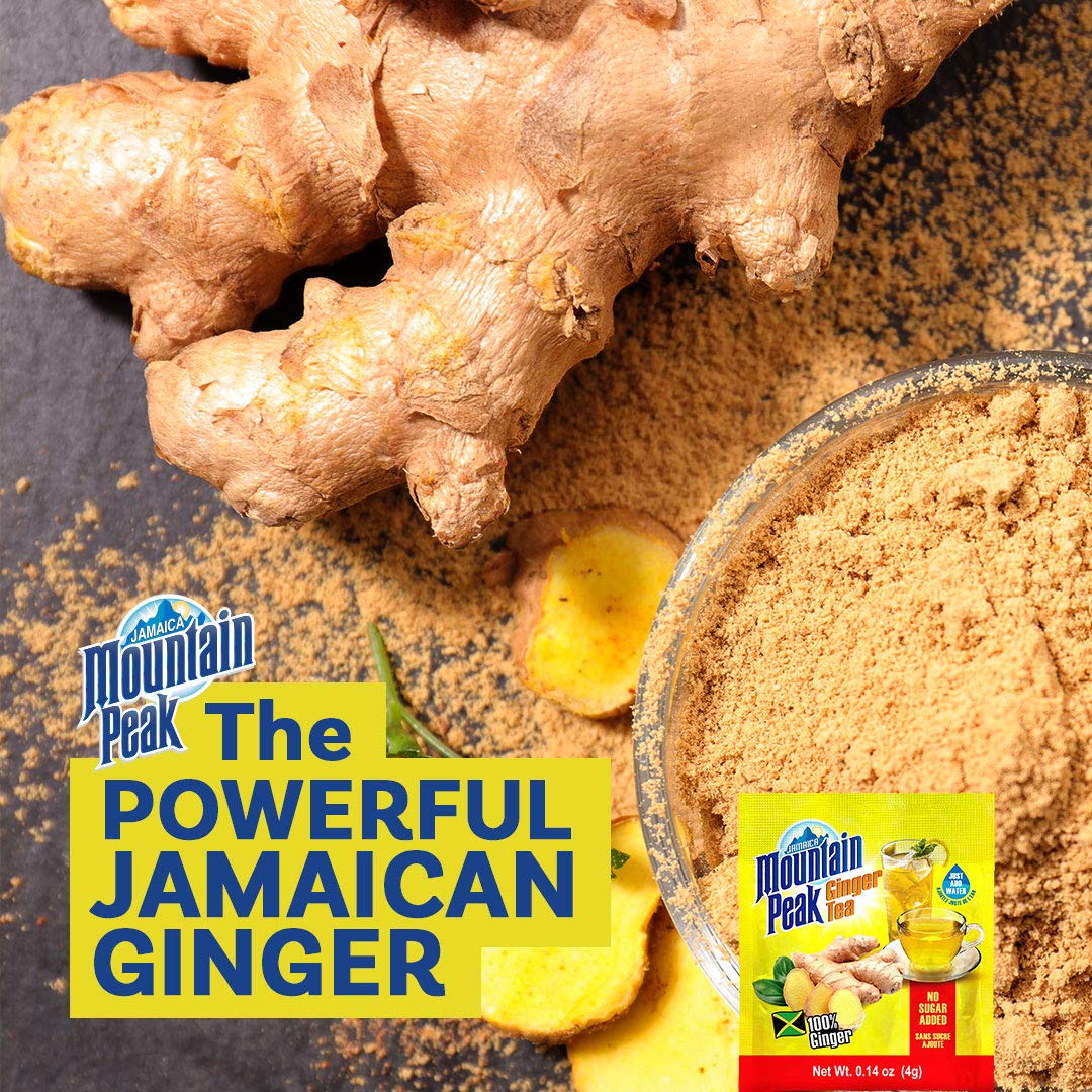 Jamaica Mountain Peak Ginger Turmeric Tea, Sweetened, 10 x 0.63 Ounce Sachets (Pack of 3) -10 Count (Pack of 3)