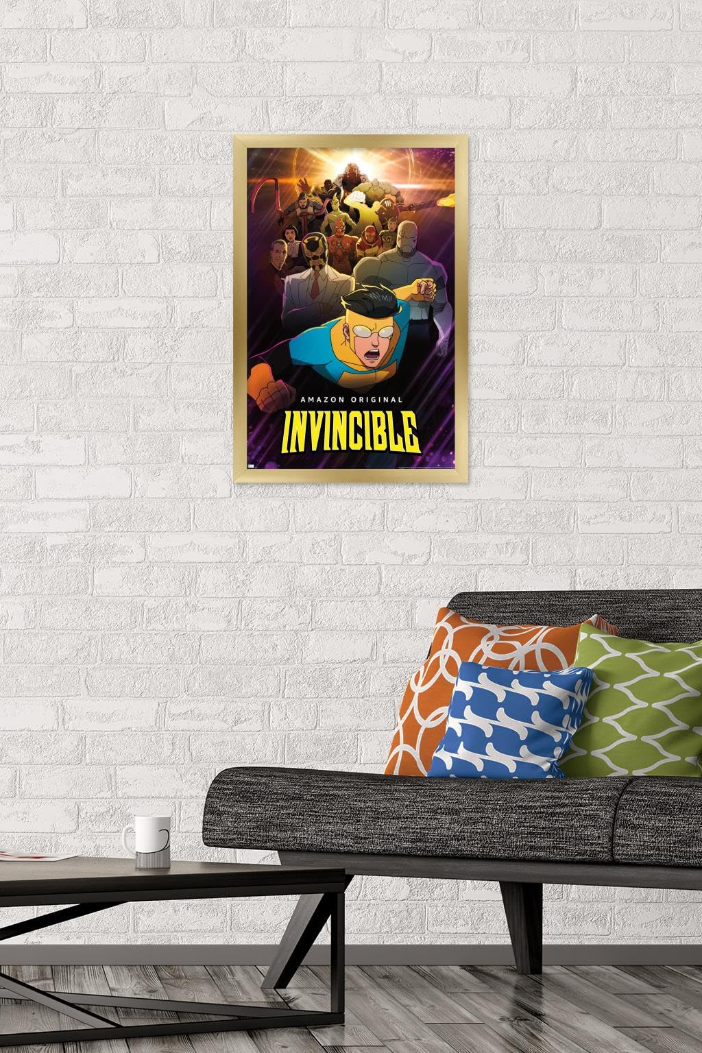 Invincible - Purple One Sheet Wall Poster, 22.4L" x 14.7W", Gold Framed Version
