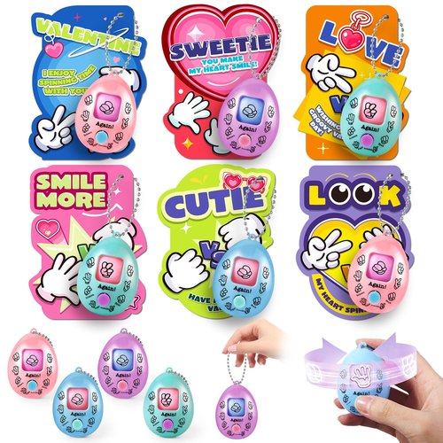 Shyling Valentines Day Cards for Kids School - 24 Pack Rock Paper Scissors Keychain Party Favors Bulk Toys with Cards, Valentines Day Gifts for Kids Classroom Prize School Exchange Boys Girls.