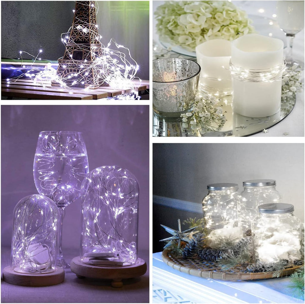 Ostwiki Fairy Lights - 20 LED Battery Operated String Lights | 7ft Cool White Twinkle Lights for DIY Decor