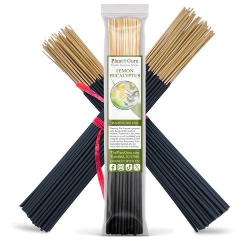Lemon Eucalyptus Incense Sticks 11" - 1 Bundle 85 to 100 Sticks - Smooth and Clean Long Burn Time, 45 to 60 Minutes.