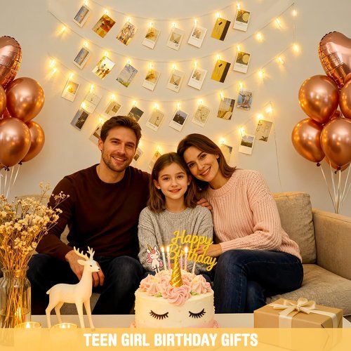 JMEXSUSS Photo Clip String Lights - 20.8FT with 40 LED Clips | Battery Operated Fairy Lights for Teen Room Decor