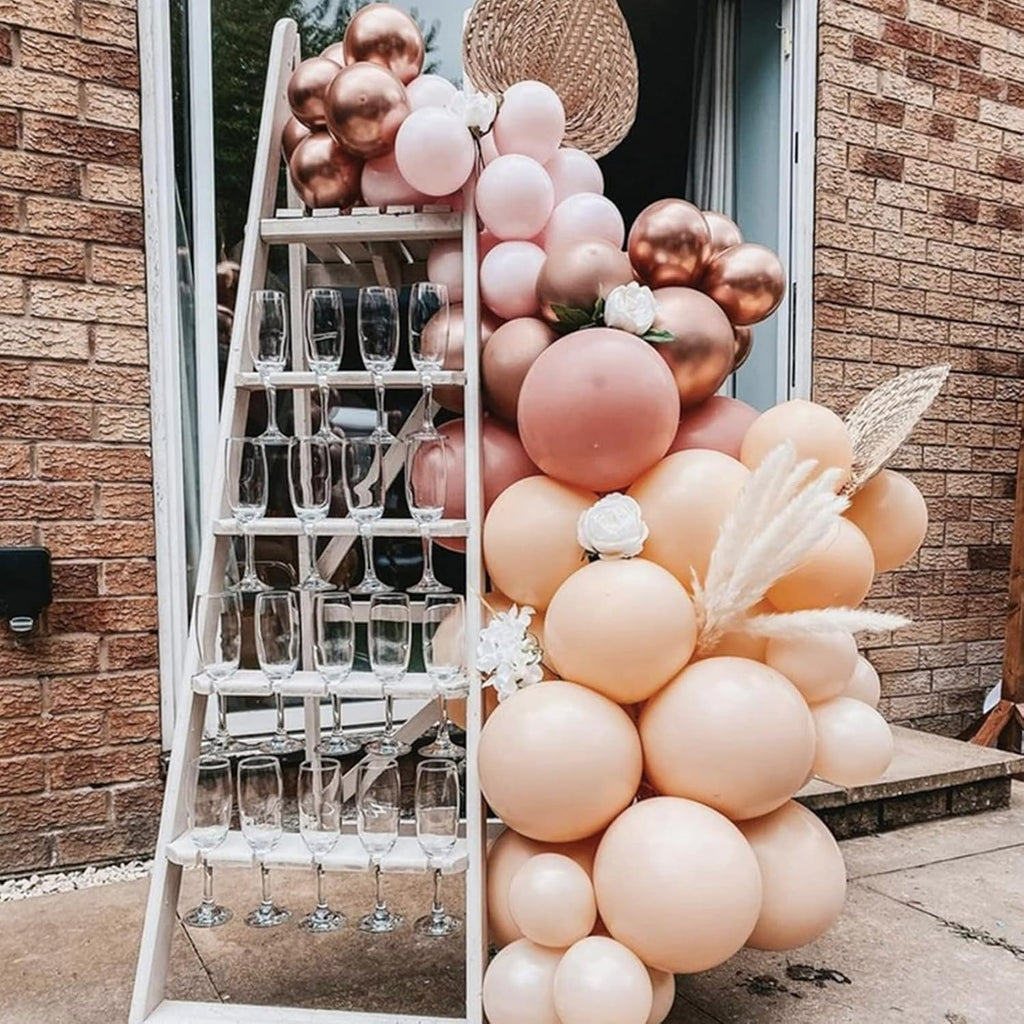PartyWoo 5-Inch Nude Balloons - 100pcs Apricot Latex for Jungle Safari & Boho Themed Celebrations