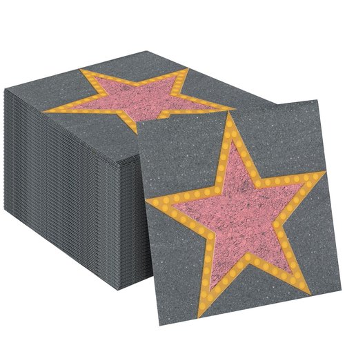 Feifeiya 60 Pcs Movie Star Cocktail Paper Napkins 6.5 x 6.5 Inches Disposable Paper Napkins Dessert Beverage Napkin for Decoupage Luncheon Napkin for Theme Party Wedding Birthday Party