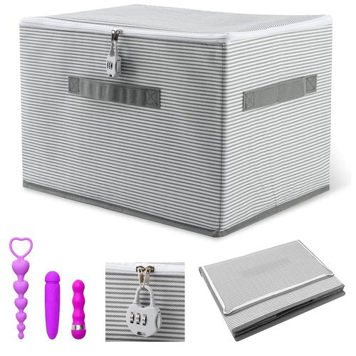 Lockable Adult Toy Bag Storage Organizer Bins,15 x 10 x 10 Inches Toy Storage Organizer Casewith Zipper Lid for Women and Men