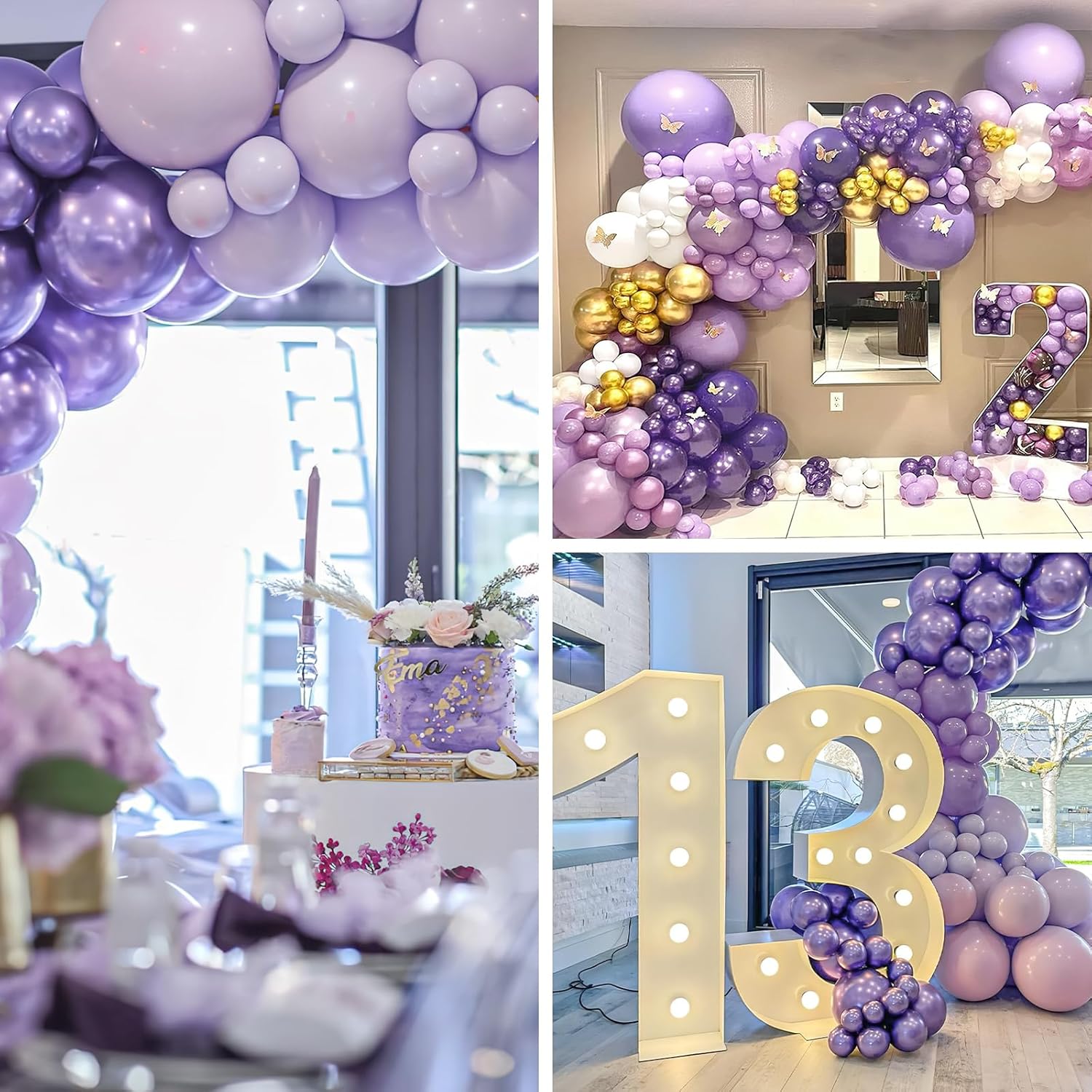 PartyWoo Metallic Purple Balloons - 50pcs 12 Inch Chrome Balloons for Graduation & Bridal Showers