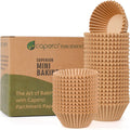 Caperci Mini Cupcake Liners - 400pcs Natural Paper Muffin Liners, Non-Stick & Grease-Proof