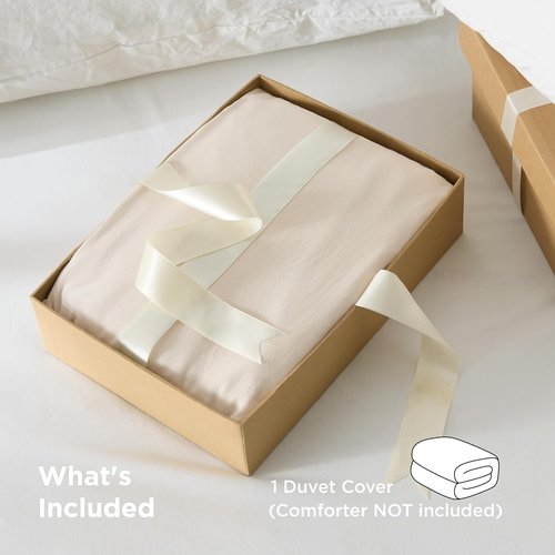 Bedsure Oat Milk Duvet Cover - King Size Extra Soft Prewashed Polyester Bedding | 104x90 Inches with Zipper Closure