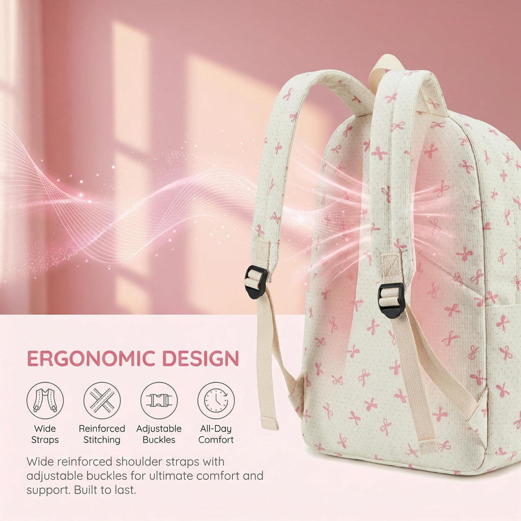 LEDAOU Backpack for Girls, 17" Kids Backpack for Girls Age 8-15, Corduroy Elementary Middle School Women Laptop Backpacks