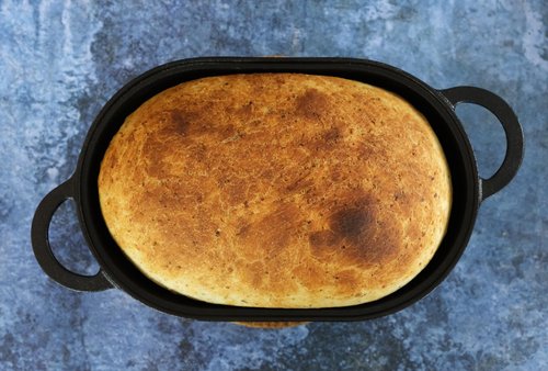 Crucible Cookware Cast Iron Bread Pan with Lid (Pre-Seasoned) with Loop Handles – Oven Safe Form for Baking and Cooking, Artisan Bread Kit - Loaf Pan