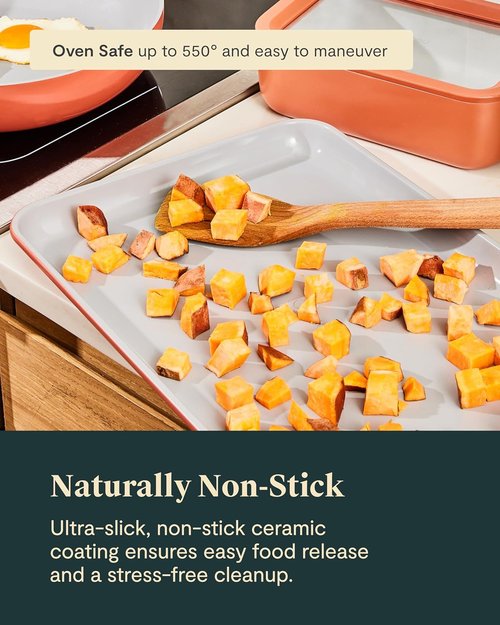 Caraway Non-Stick Ceramic Baking Sheet | Naturally Slick & Non-Toxic | Medium (15" x 10") - White