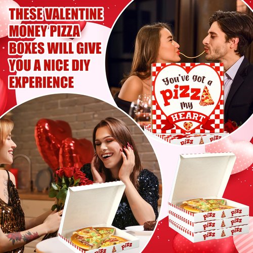 Fullhawl 50 Pcs Valentines Heart Mini Pizza Box Square Cardboard Pizza Box Small Cookie Boxes for Valentine Celebrations Party Favors Birthdays Weddings,(6.3 x 6.3 x 0.9 Inches)