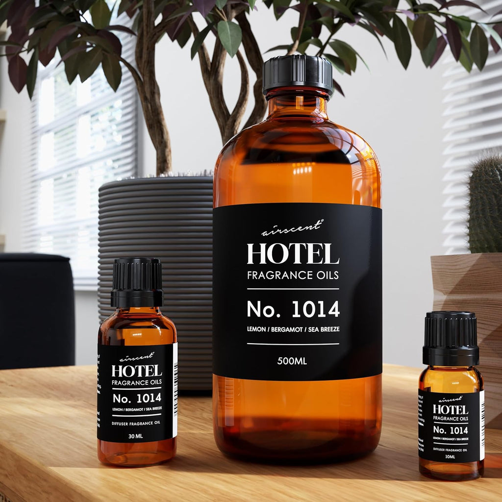 AirScent Hotel Diffuser Oil No. 1014 - Iconic 5-Star Coastal Blend - Lemon Bergamot Sea Breeze - 120 mL for Ultrasonic Diffusers