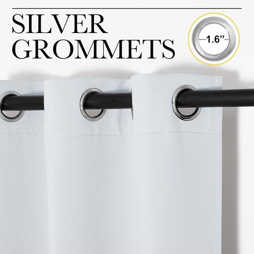 NICETOWN Blackout Curtains - Noise Reducing Thermal Insulated Drapes | 66 x 60 Inch, Greyish White, 2 Panels