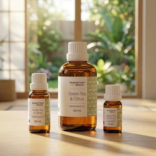 Manhattan Beach Fragrance Oil - Green Tea & Citrus Hotel Diffuser Oil | 10 mL Glass Bottle for Ultrasonic & Waterless Diffusers