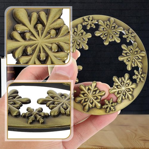 Healeved Christmas Candle Topper - Golden Metal Snowflake Shade for Even Burning | Holiday Decor