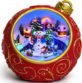 Priddop Christmas Village Scene - Animated Rotating Snowman with LED Lights & Music | USB/Battery Collectible Figurine
