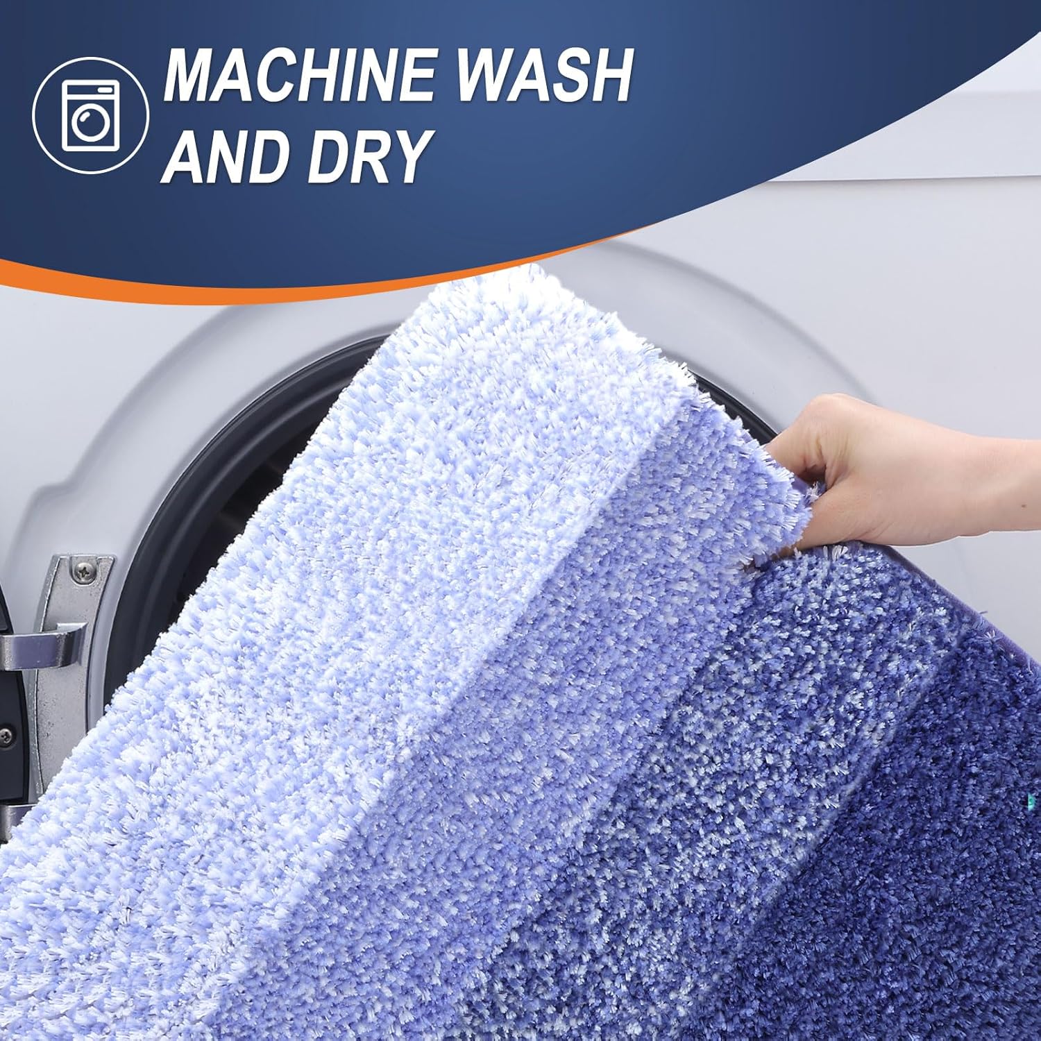 OLANLY Bathroom Rugs - Extra Soft Absorbent Microfiber Mat 34x21 | Quick Dry, Rubber Backing, Blue-Violet