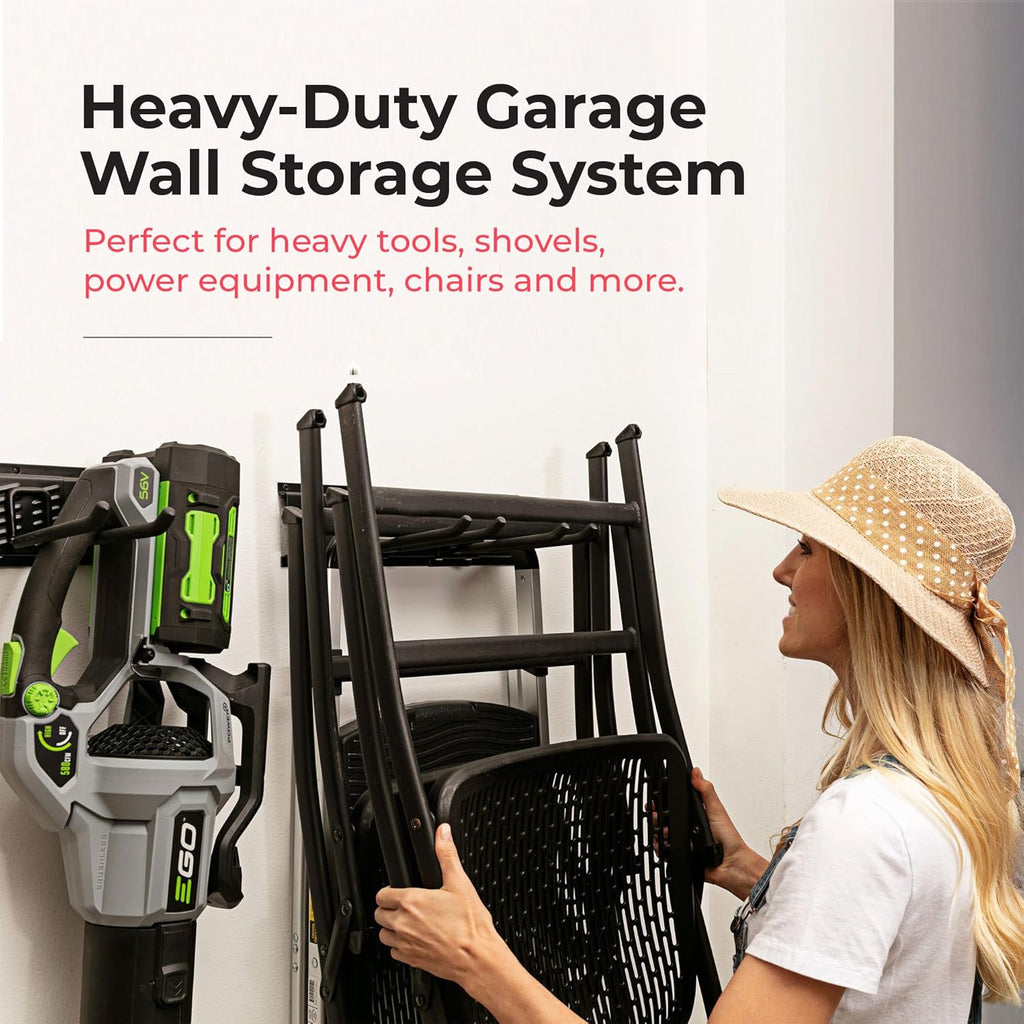 TIDYME Garage Tool Organizer - Sturdy Wall Mount Rack with Adjustable Hooks | 80 Inches, 500lbs Capacity