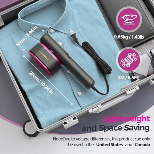 Travel Steamer for Clothes, 1200W Portable Steamer ＆ Iron 2 In 1, 13s Heat Up, LED Touch Display with 5 Modes, Large Ceramic Heat Panel, 110ml Tank, Garment Steamer for Home and Travel 𝟏𝟏𝟎𝐕