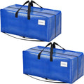 BAGAIL Heavy Duty Moving Bags - Extra Large Storage Totes with Strong Handles | 2-Pack, Blue