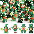 Halloscume 25 Pcs Mini St. Patrick's Day Gnome Figurines Green Irish Leprechaun Statue Rubber Gnome Table Decor Home Tiered Tray Decoration for Farmhouse Shelf St Patrick's Party Gifts