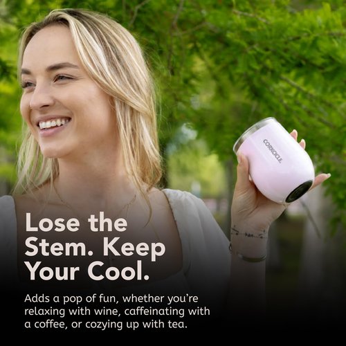 Corkcicle Stemless Wine Tumbler - Keeps Drinks Cold for 6 Hours - Triple-Insulated Stainless Steel - Non-Slip Base - Summer Drinkware Gift - Keeps Drinks Ice Cold - 12 oz - Rainbow Unicorn