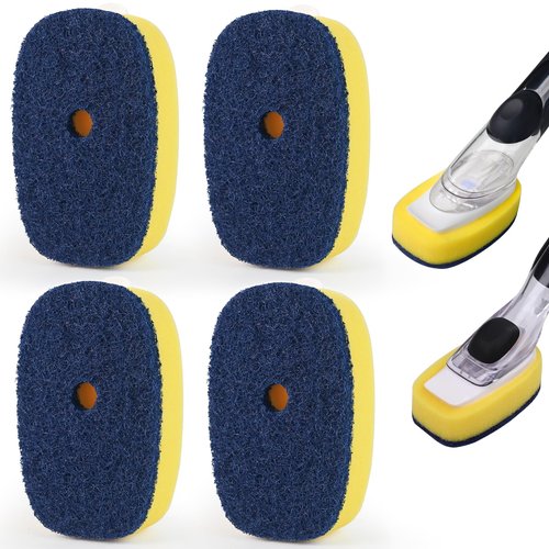 Sponge Brush Refills for OXO Soap Dispensing Dish Brush - 4 Pack Dish Cleaning Soap Dispensing Head Replacement for Scrubber