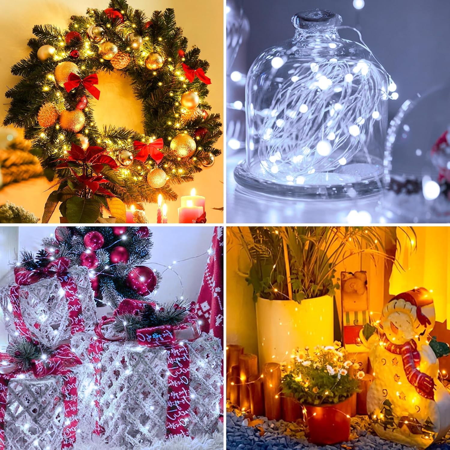 Skiennix 20 Pack Fairy Lights - 7ft Battery Operated LED Twinkle String Lights | Waterproof for DIY Party Decor - Warm & Cold White
