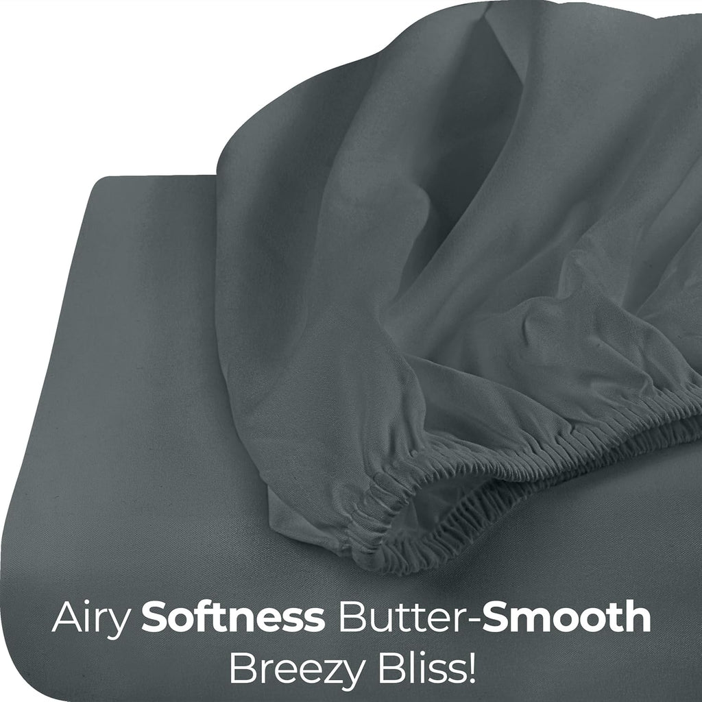 Utopia Bedding Full Fitted Sheet - Soft Microfiber - Deep Pocket - Fade Resistant - Grey