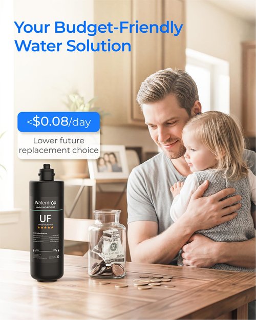 Waterdrop RF10-UF 0.01 Micron Replacement Filter Cartridge For 10UA/10UA-UF/10UB/10UB-UF Under Sink Water Filter, 11K Gallons High Capacity（𝐍𝐨𝐭 𝐜𝐨𝐦𝐩𝐚𝐭𝐢𝐛𝐥𝐞 𝐰𝐢𝐭𝐡 𝐓𝐒𝐀-𝐔𝐅)，2 Pack