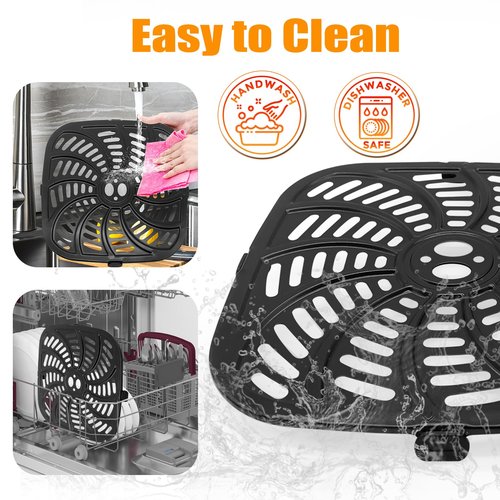 Air Fryer Replacement Tray for Gourmia GAF856 GAF826 Air Fryer, Nonstick 9.8''*9.8'' square Air Fryer Replacement Parts Rack Grill Pan Grill Plate Crisper Plate for Gourmia 8QT Air Fryer