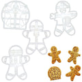 Set of 4 Gingerbread Man cookie cutters (Designs: VooDoo, Happy, Vitruvian and Zombie), 4 pieces - Bakerlogy