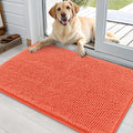 OLANLY Dog Door Mat - Absorbent Non-Slip Mud Mat for Indoor Use | 36x24 Coral, Quick Dry Chenille