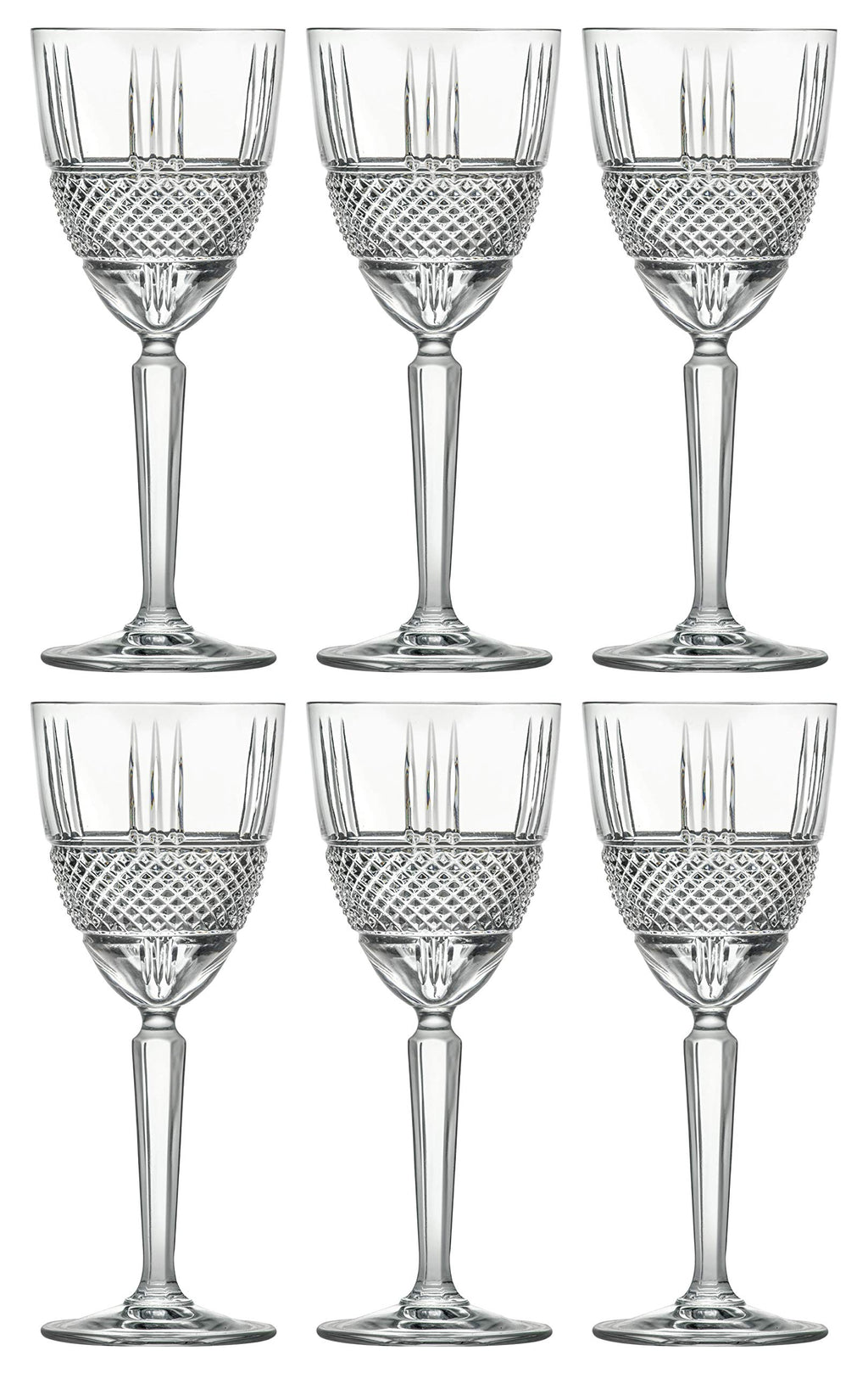 Barski Goblet, White Wine Crystal Glass, Water Glass, Stemmed Glasses, Set of 6 Goblets, 8 oz, Beautifully Designed, Made in Europe