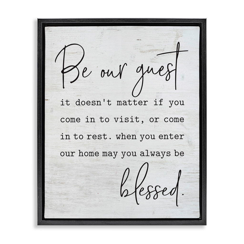 Stupell Industries Be Our Guest Home Family Inspirational Word On Wood Texture Design, Design by Lettered and Lined