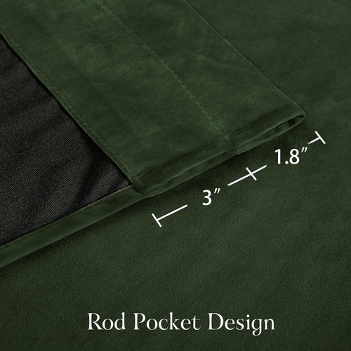 NICETOWN Olive Green Velvet Blackout Curtains 96 inch Long for Spring, Thermal Insulated Energy Saving Super Soft Calming Luxury Window Treatments for Bedroom and Living Room Decor, 52 Wide 2 Panels