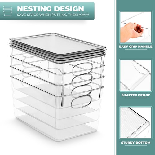 Sorbus Large Clear Plastic Storage Bins with Lids, Clear Stackable Storage Bins, Laundry Room Organizer Bins, Office, Classroom, Playroom, Bathroom, Laundry Room Organization and Storage (8 Pack)