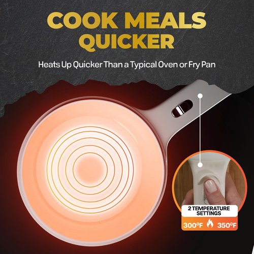 CERAMAX Electric Hot Pot for Cooking, Portable Hotpot Pot Electric Cooker Frying Pan for Dorm Room Essentials, Camping, RVs - 2024 Model
