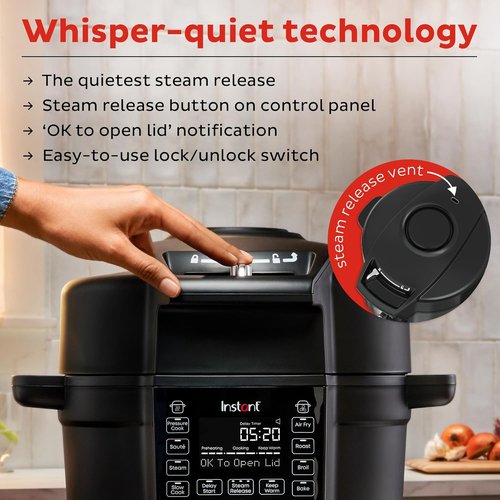 Instant Pot Duo Crisp - 13-in-1 Air Fryer & Pressure Cooker Combo | 6.5 Quart, 1500 Watts, Black, Over 800 Recipes