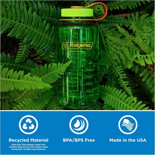 Nalgene 32 oz Wide Mouth Water Bottle - BPA-Free, Durable & Leak-Proof for Hiking, Gym & Travel