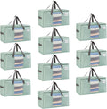 VENO Heavy Duty Moving Bags - 10 Pack Clothes & Comforter Storage with Clear Window | Light Green Matte