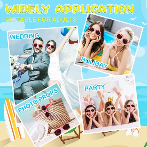 ASTARON Novelty Sunglasses Bulk, 6 Pack Novelty Sunglasses Party Favors for Summer Beach Pool Wedding Party, Great Gift for Pool, Birthday Party Supplies Goody Bag Favors (Pink)