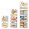 8 Tier Extended Width Hanging Closet Organizer, Sweater Storage for Closet Organizer System, Stackable Wire Basket Bins for Clothes Purse Shoes, Hanging Shelves with 4 Hooks & 4 Dividers Adjustable