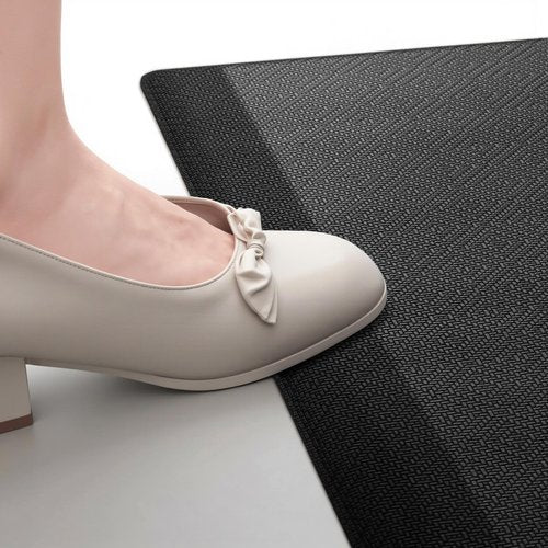 Mattitude 4/5 Inch Thick Kitchen Mat Cushioned Anti-Fatigue Floor Mat Water Resistant Non-Slip Mats and Rugs Standing and Comfort Desk Mats for House Sink Office Laundry (Black, 17.3"x60")