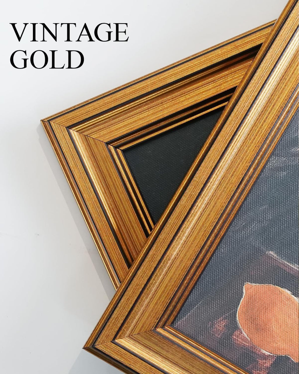 VIYYIEA Vintage Gold Framed Wall Art - Snow Mountains Canvas Print for Living Room | Large 36" x 24" Oil Painting