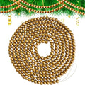 13Ft Christmas Wood Bead Garland,Gold Wooden Xmas Tree Ornament Round Craft Farmhouse Beads Garlands for Hanging Decorations,Holiday Favors
