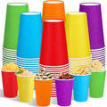 Kochorie 100 Pack Disposable Rainbow Paper Cups - Colorful 12 Ounce Birthday Party Supplies | 6 Vibrant Colors