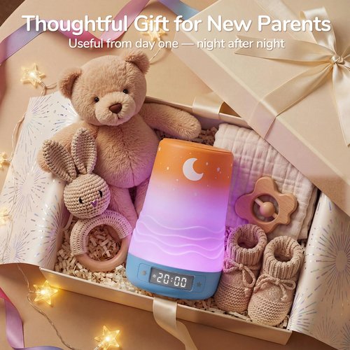 Mewaii White Noise Sound Machine Baby & Adult with Night Light | AI Cry Detection, App Remote Control, 100 Soothing Sounds, Sleep Routine Builder, 360° RGB Kids Nursery Baby Essentials Shower Gift