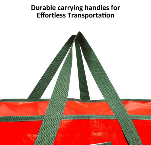 FUCDTEFC 9 Ft Christmas Tree Storage Bag, Large Heavy Duty Artificial Tree Bag with Reinforced Handles and Dual Zippers, Extra Large Waterproof Durable Storage Container for Xmas Trees (Red)